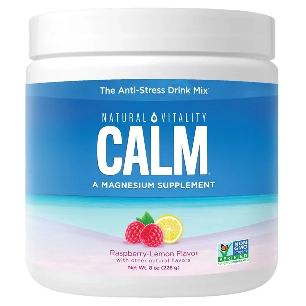 Vitalidad natural calma calma citrato citrato polvo frambuesa limón 8 oz