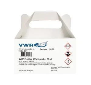 VWR International VWR Prefilled Formalin Container Medium Polypropylene Screw Cap 60 mL Fill in 120 mL (4 oz.) – 16004-117