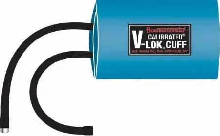 W.A. Baum Calibrated V-Lok Blood Pressure Cuff, 2 Tube Bladder Adult Arm Large 33 – 47 cm Polyester – 1869