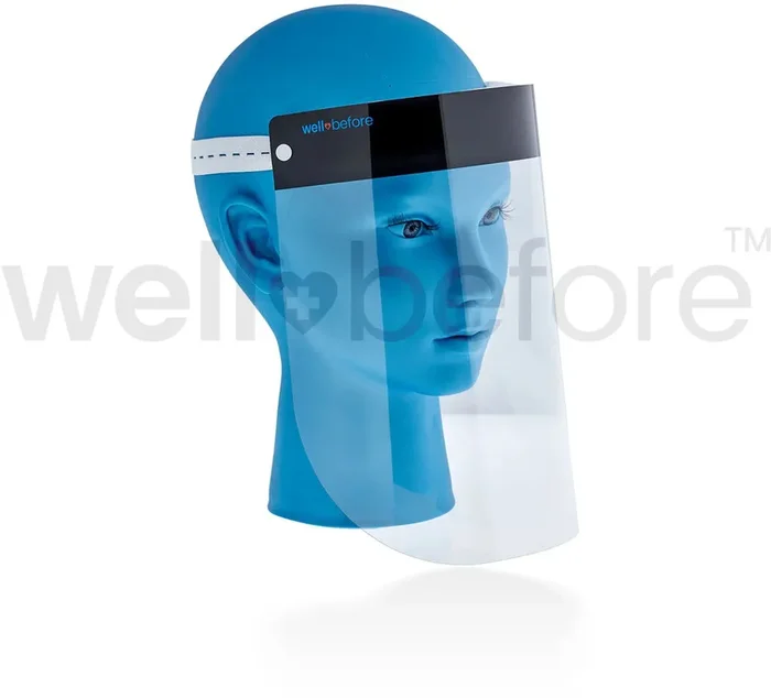 WellBefore Adjustable Face Shield – Extra Coverage Width & Height