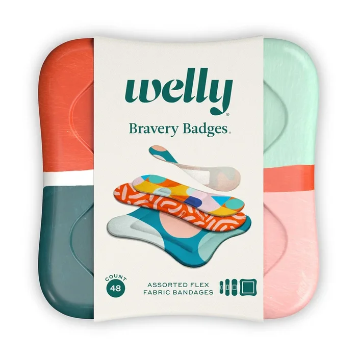 Welly Health Block Geo Adhesive Bandages, 48 ct