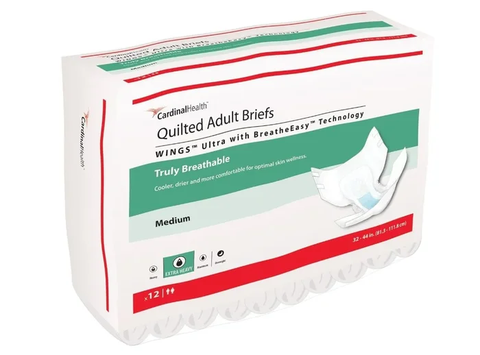 WINGS Ultra Quilted Briefs with BreatheEasy Technology — Extra Heavy Absorbency