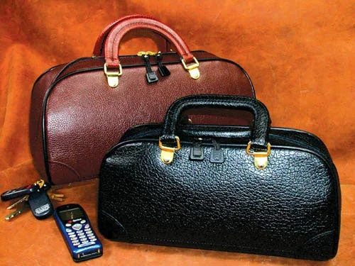 Zipper Physician Bag 14 Black Leather